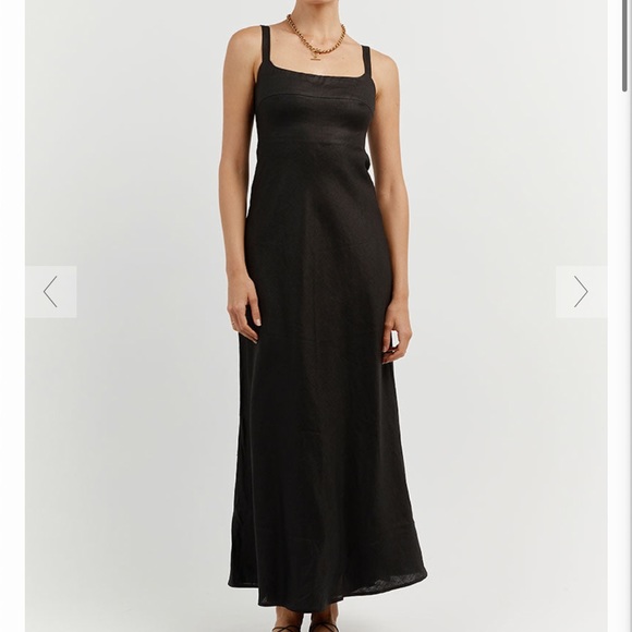 DISSH Campbell black linen midi maxi dress - Picture 4 of 5